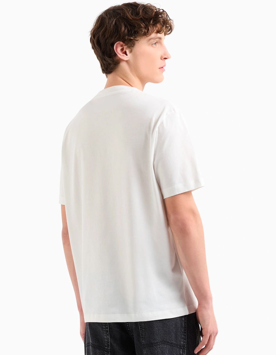 Crew Neck Palm Tree Tee Off White