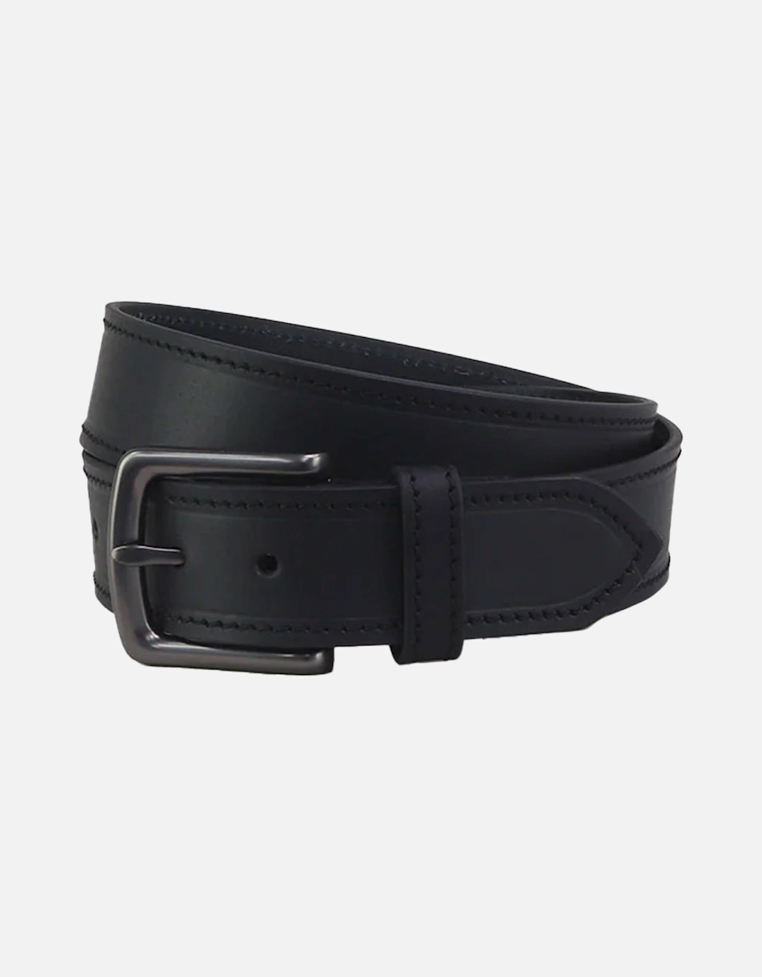Weybourne Leather Stitched Jeans Belt Black, 2 of 1