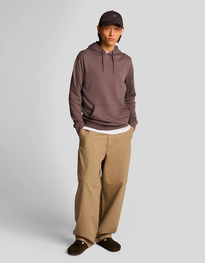 Lyle & Scott Lyle superfine pullover hoodie PLUM TRUFFEL