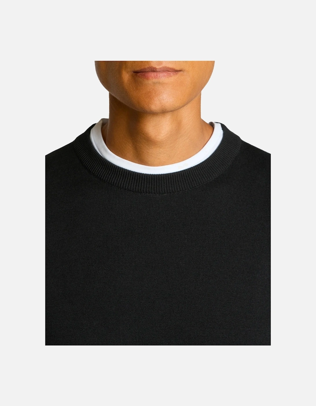 Crew Neck Cotton Sweater Black