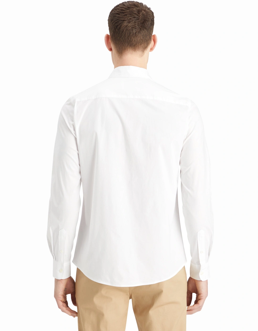 cotton poplin stretch LS shirt WHITE