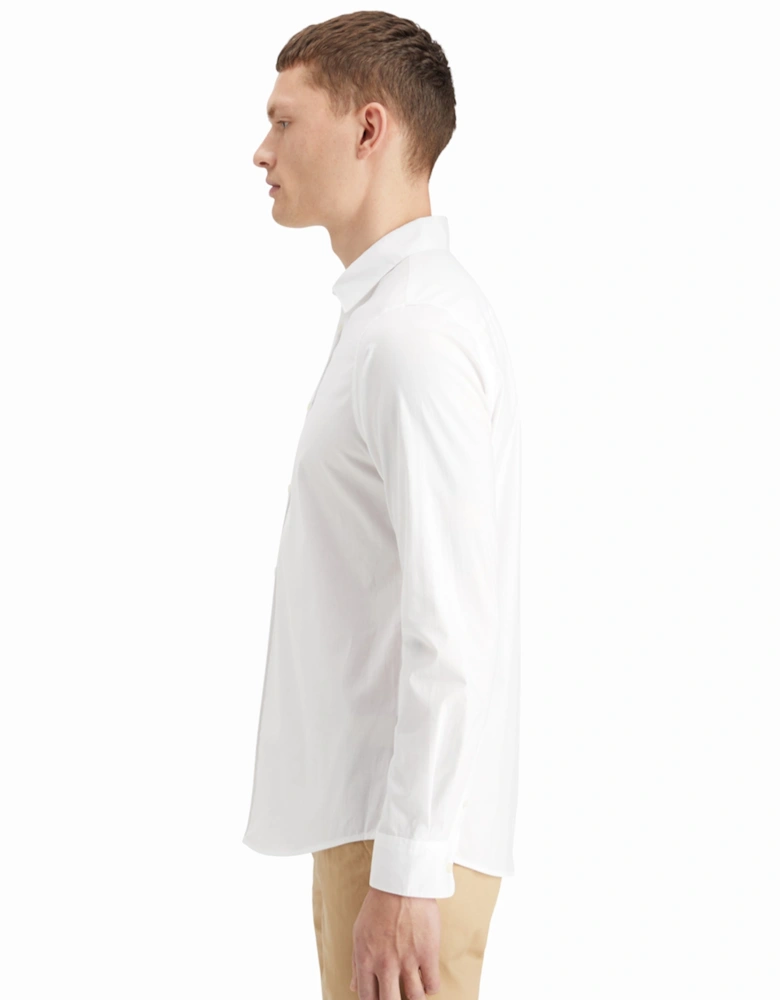 cotton poplin stretch LS shirt WHITE