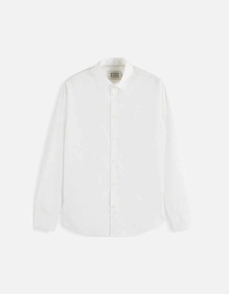 cotton poplin stretch LS shirt WHITE