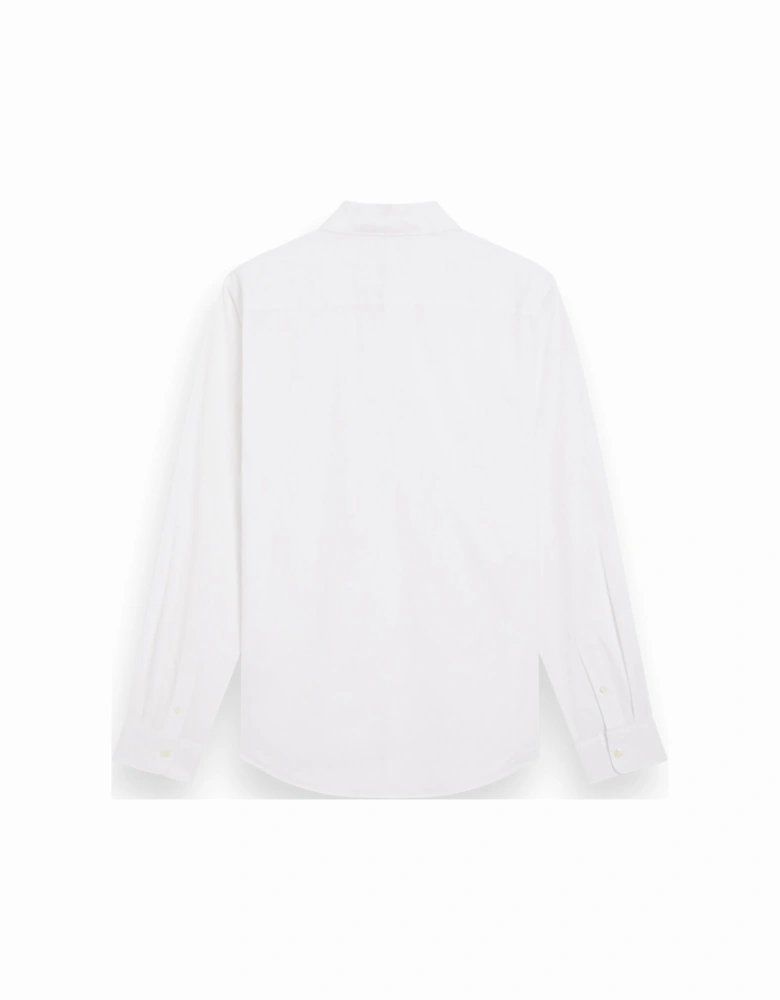 cotton poplin stretch LS shirt WHITE