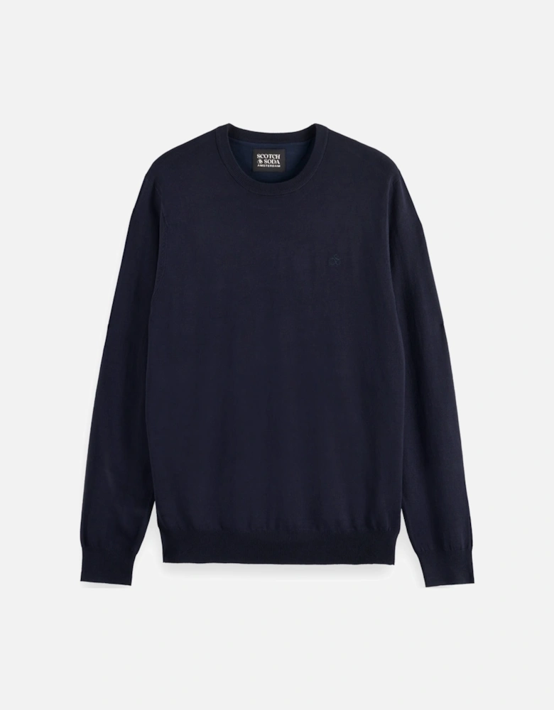 Viscose Pullover Crew Neck Night Blue