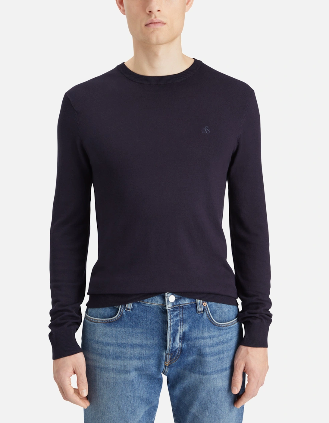 Viscose Pullover Crew Neck Night Blue