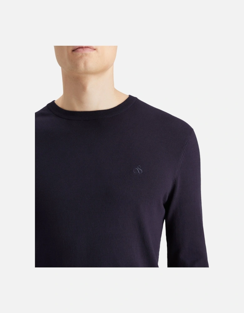 Viscose Pullover Crew Neck Night Blue