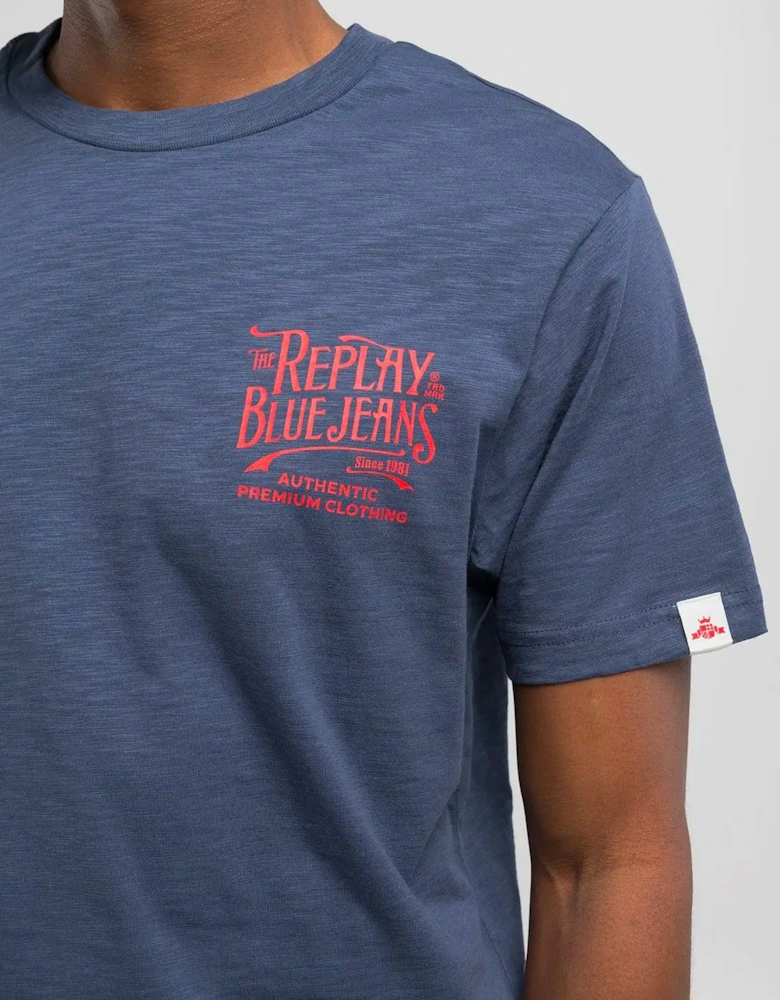 Mens Organic T Shirt Blue