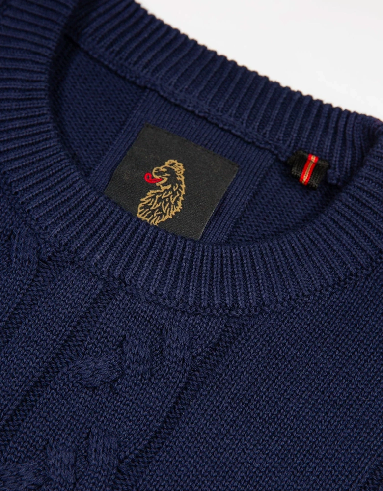 Mitcham cable knit Jumper Navy