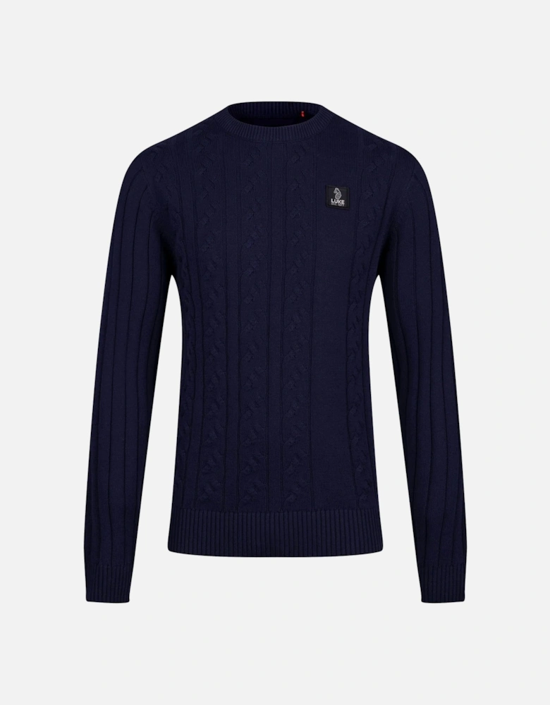 Mitcham cable knit Jumper Navy