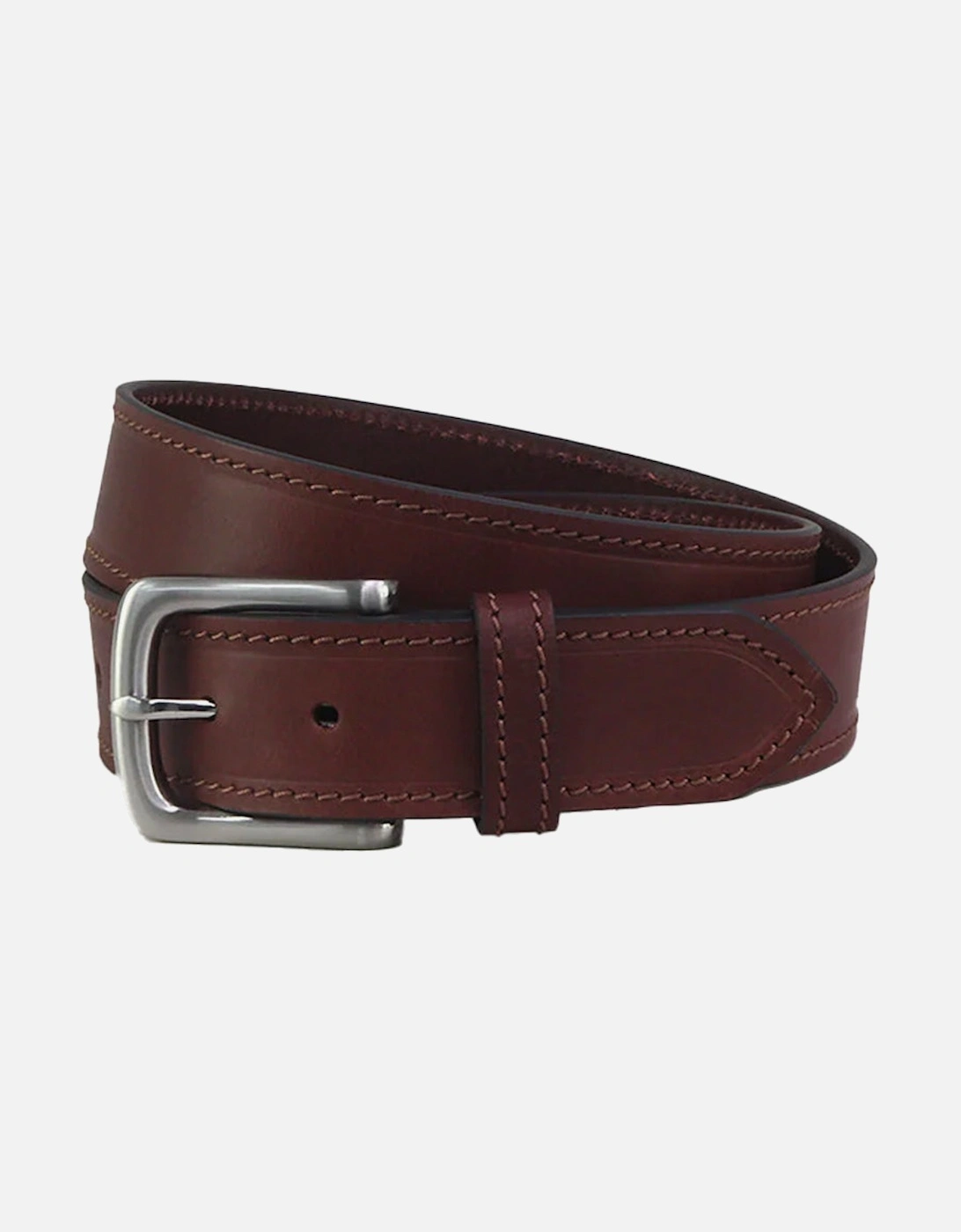 Weybourne Leather Stitched Jeans Belt Brown, 2 of 1