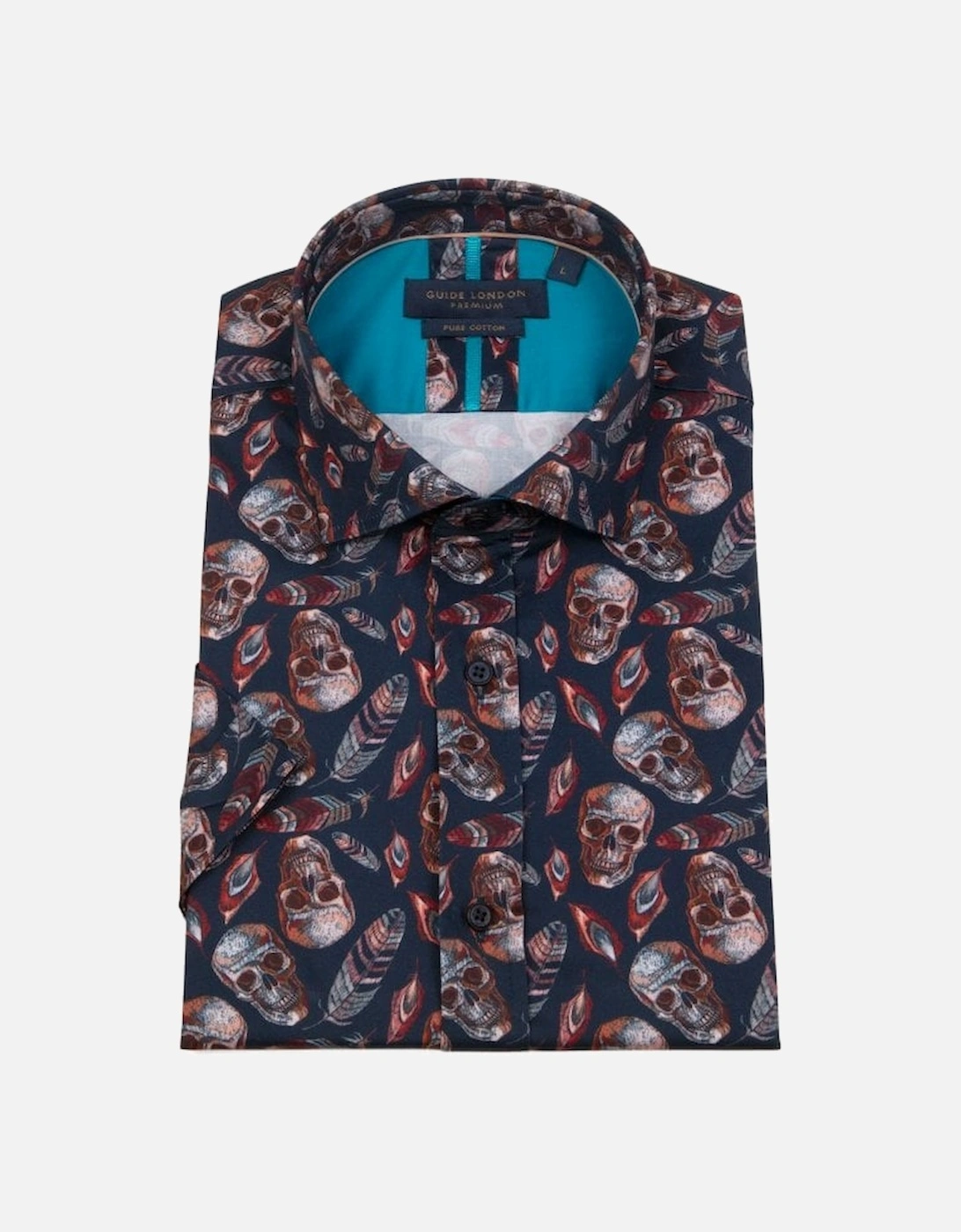Short Sleeve Skull Shirt Multi Navy, 3 of 2