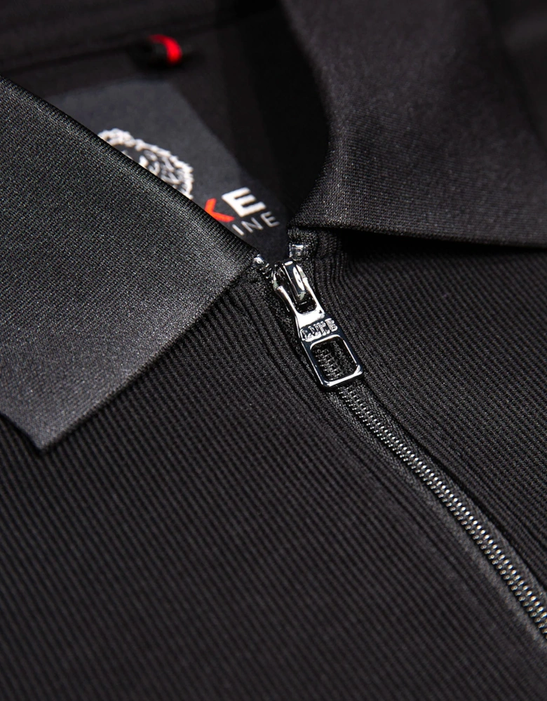 Penrith Zip Neck Short Sleeve Polo Black