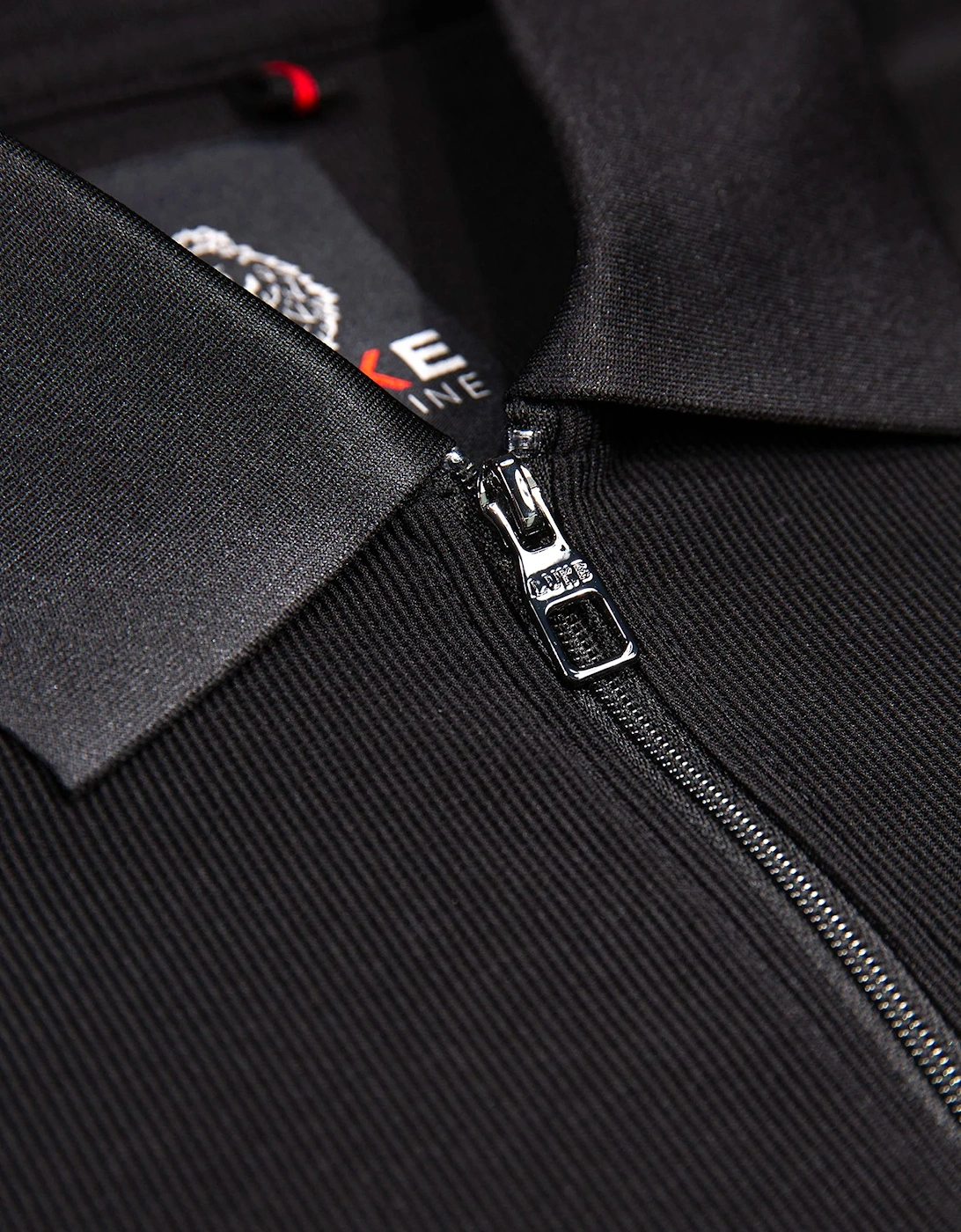 Penrith Zip Neck Short Sleeve Polo Black