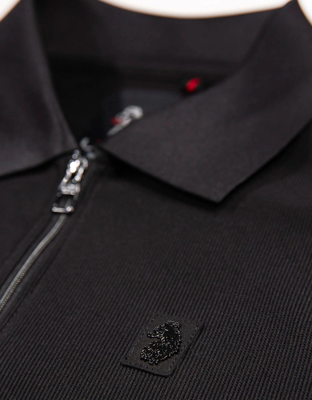 Penrith Zip Neck Short Sleeve Polo Black