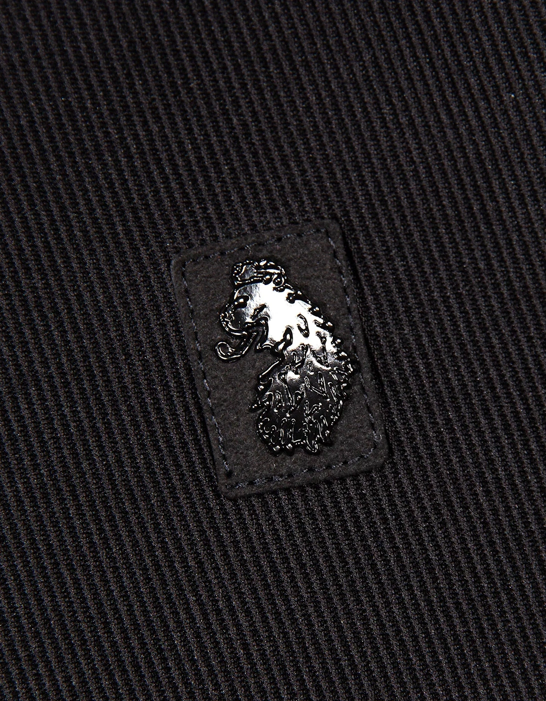 Penrith Zip Neck Short Sleeve Polo Black