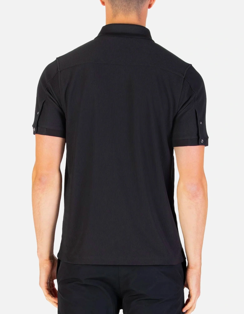 Penrith Zip Neck Short Sleeve Polo Black