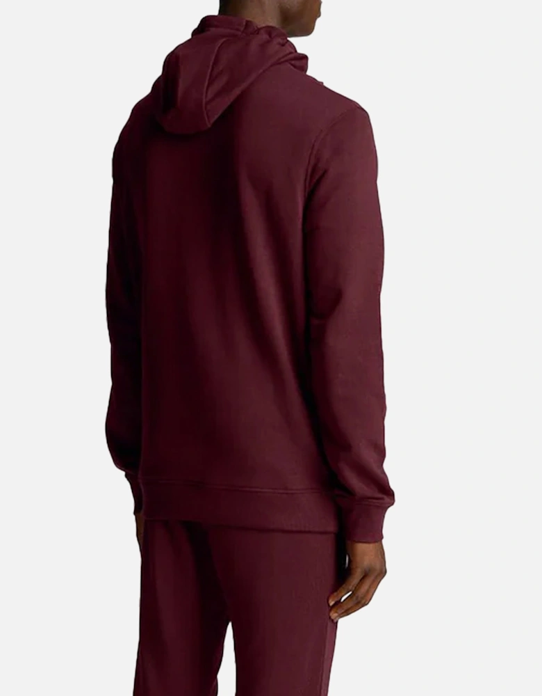 Lyle & Scott Tonal Eagle Pullover Hoodie Burgundy
