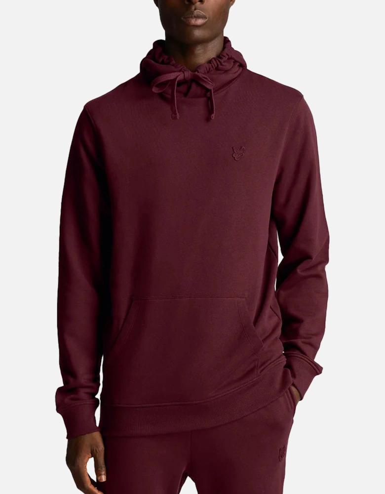 Lyle & Scott Tonal Eagle Pullover Hoodie Burgundy