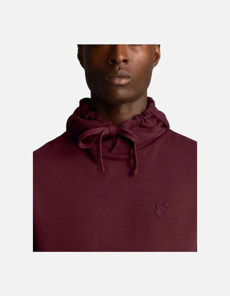 Lyle & Scott Tonal Eagle Pullover Hoodie Burgundy
