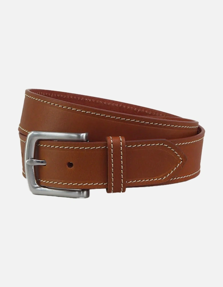 Weybourne Leather Stitched Jeans Belt Tan