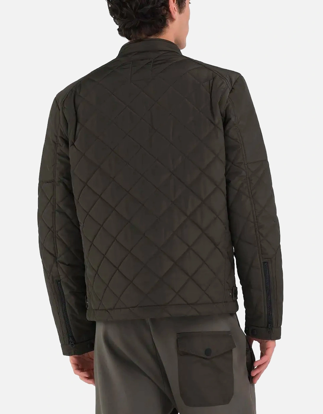 Mens Biker Jacket Dark Green