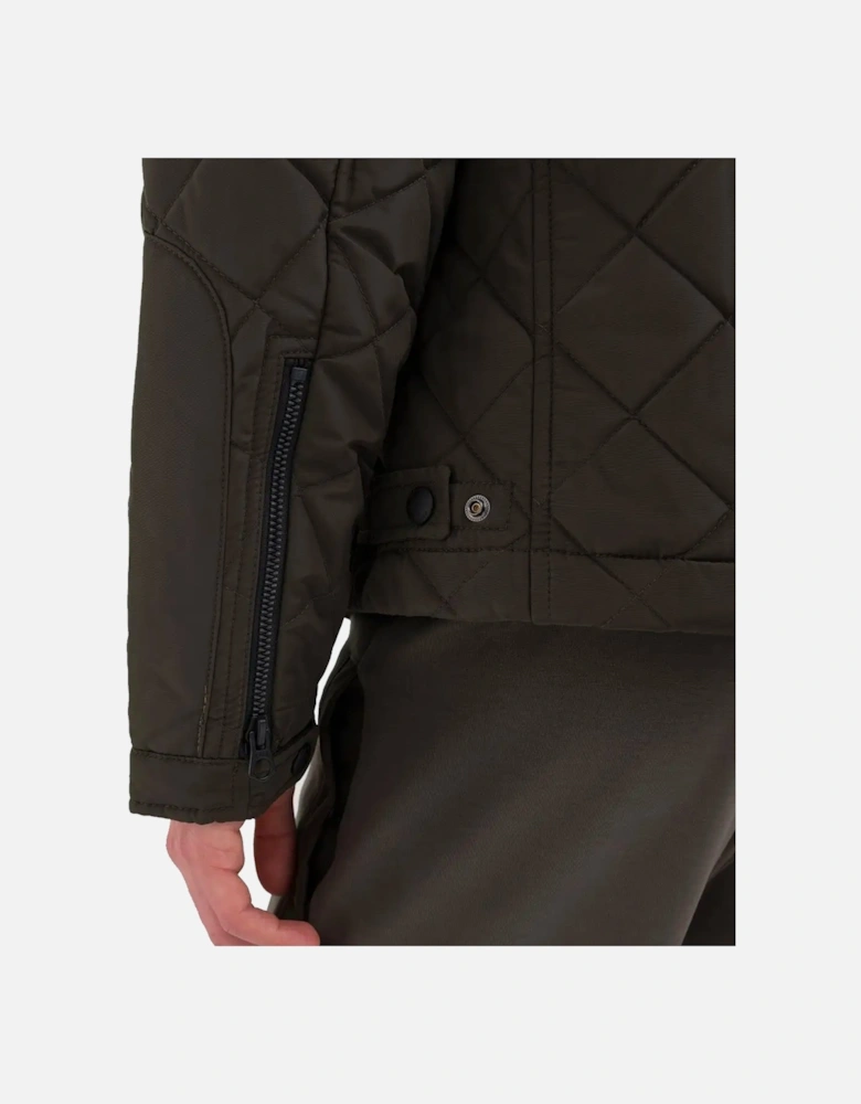 Mens Biker Jacket Dark Green