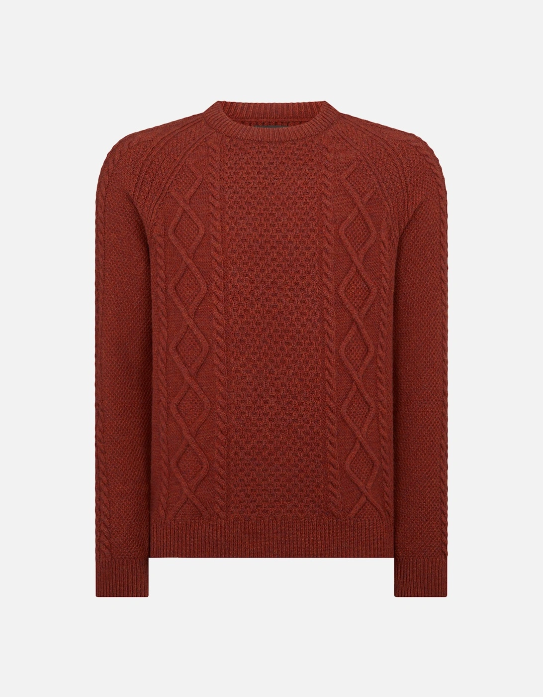 Crew Neck Chunky Sweater Rust