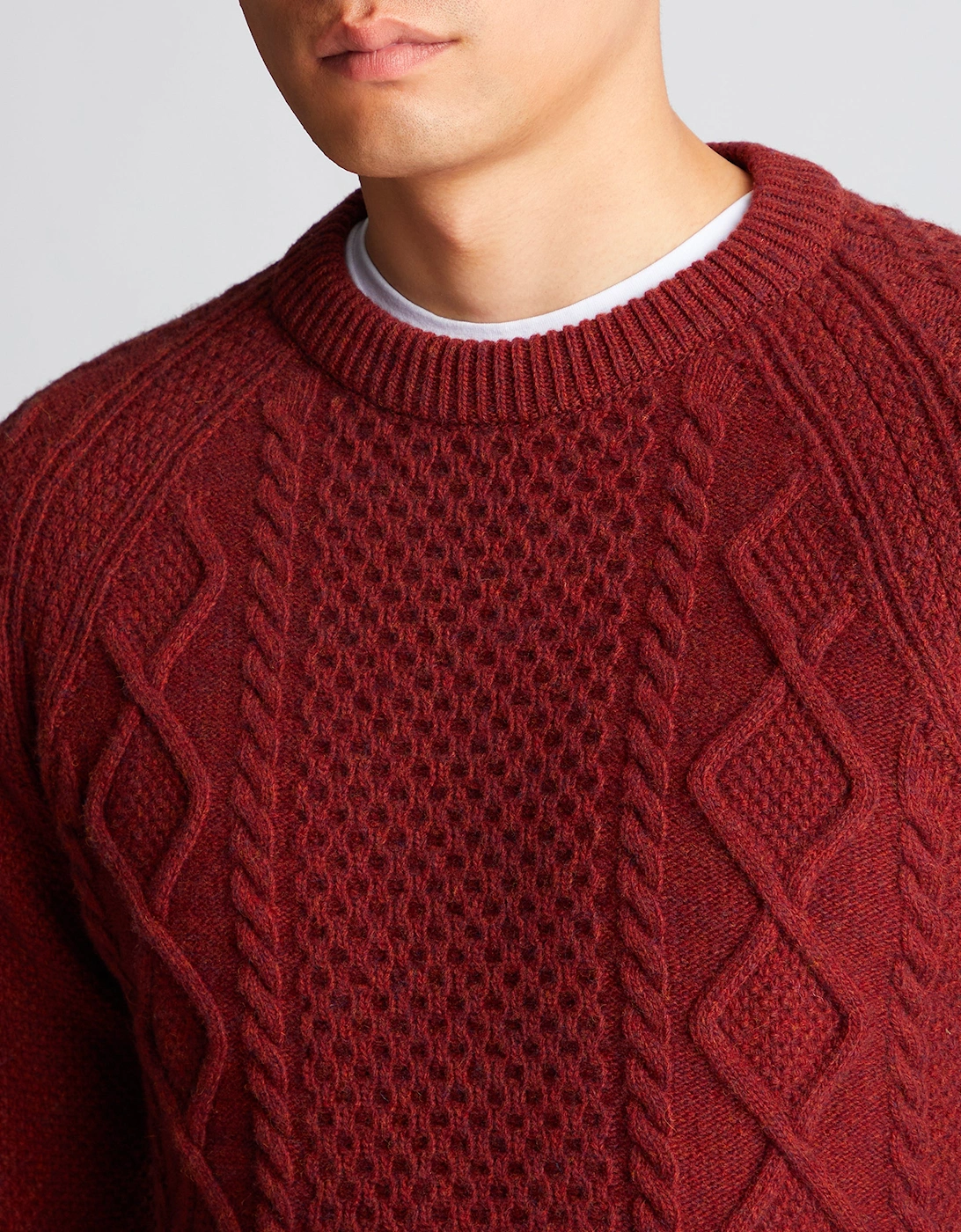 Crew Neck Chunky Sweater Rust