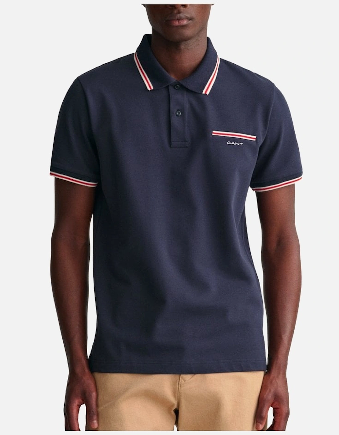 tipping collar polo shirt EVENING BLUE, 4 of 3