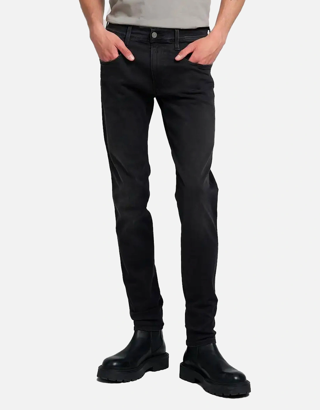 Anbass Regular Slim Fitting Denim Jean Black 098, 3 of 2