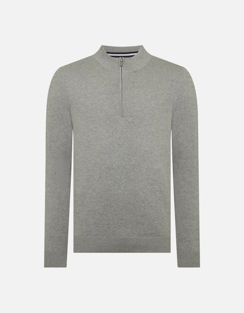 crew neck sweater 1/4 zip GREY