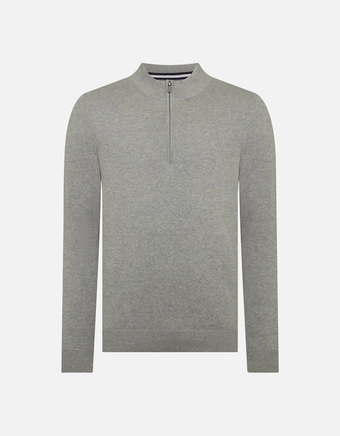 crew neck sweater 1/4 zip GREY