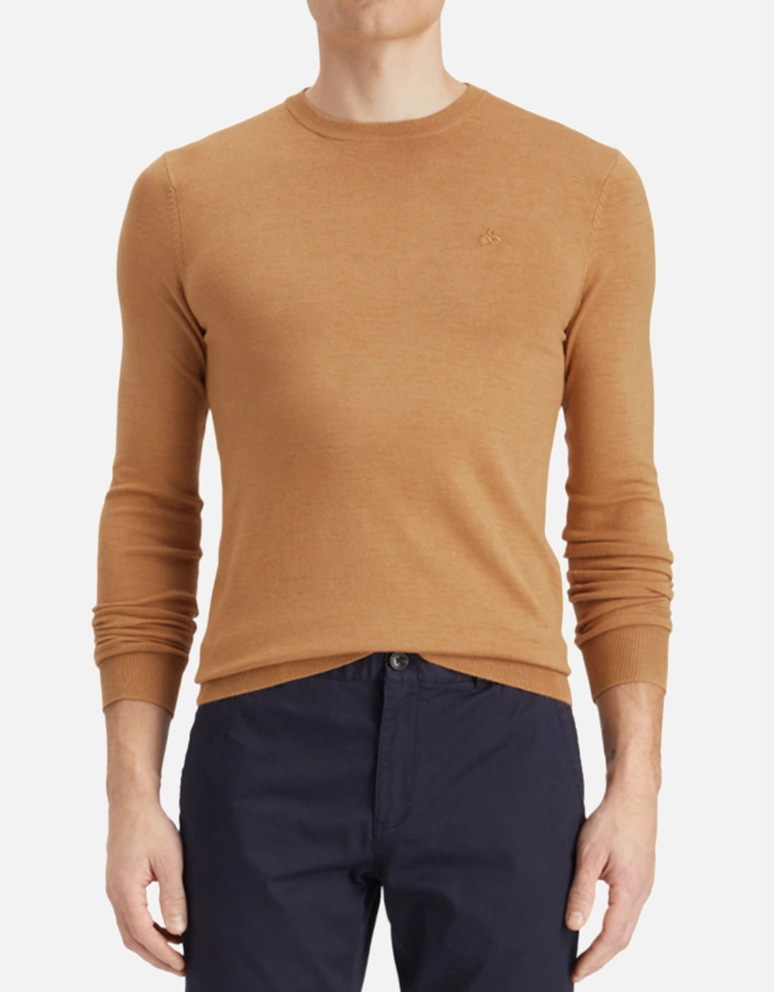 Viscose Pullover Crew Neck Light Camel
