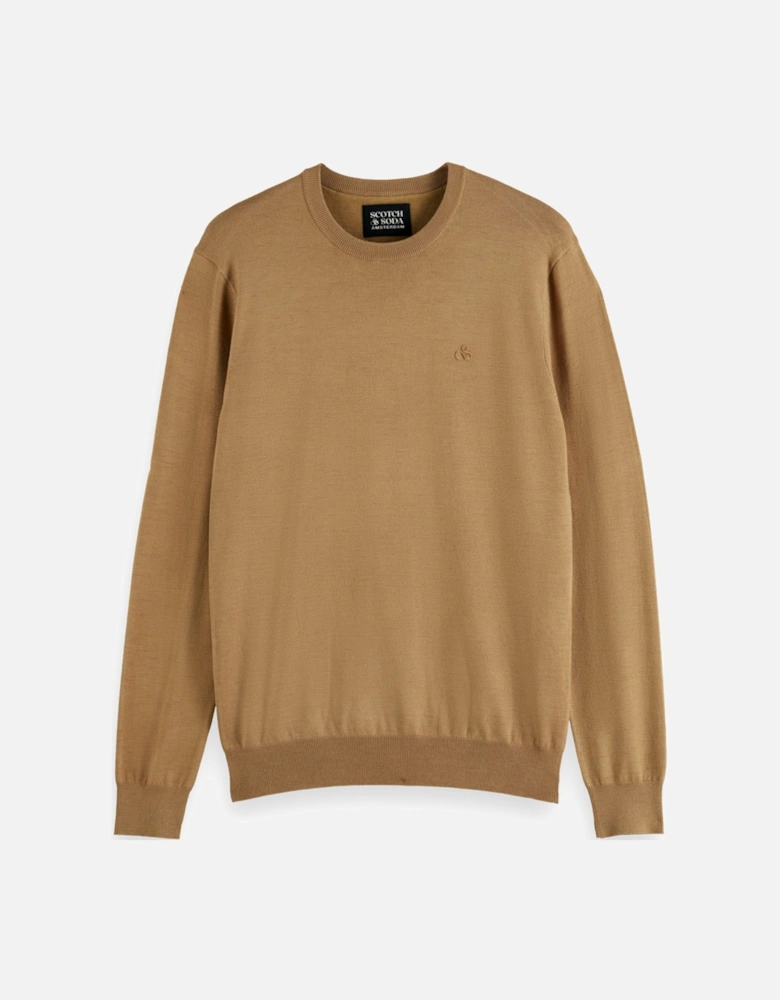 Viscose Pullover Crew Neck Light Camel