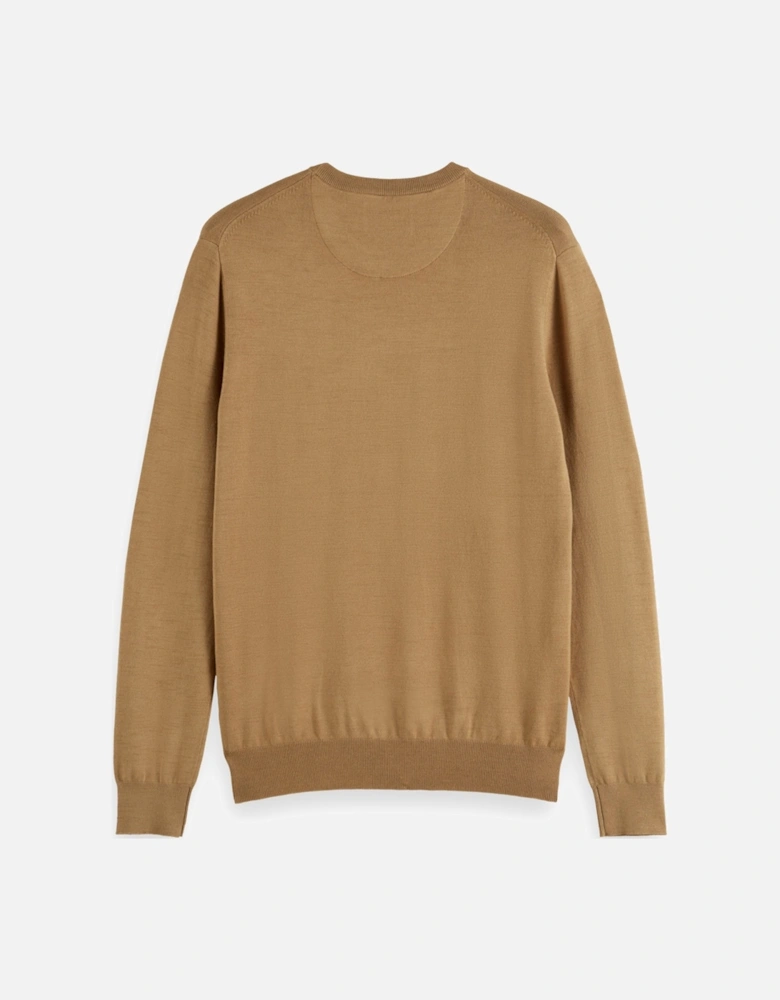 Viscose Pullover Crew Neck Light Camel