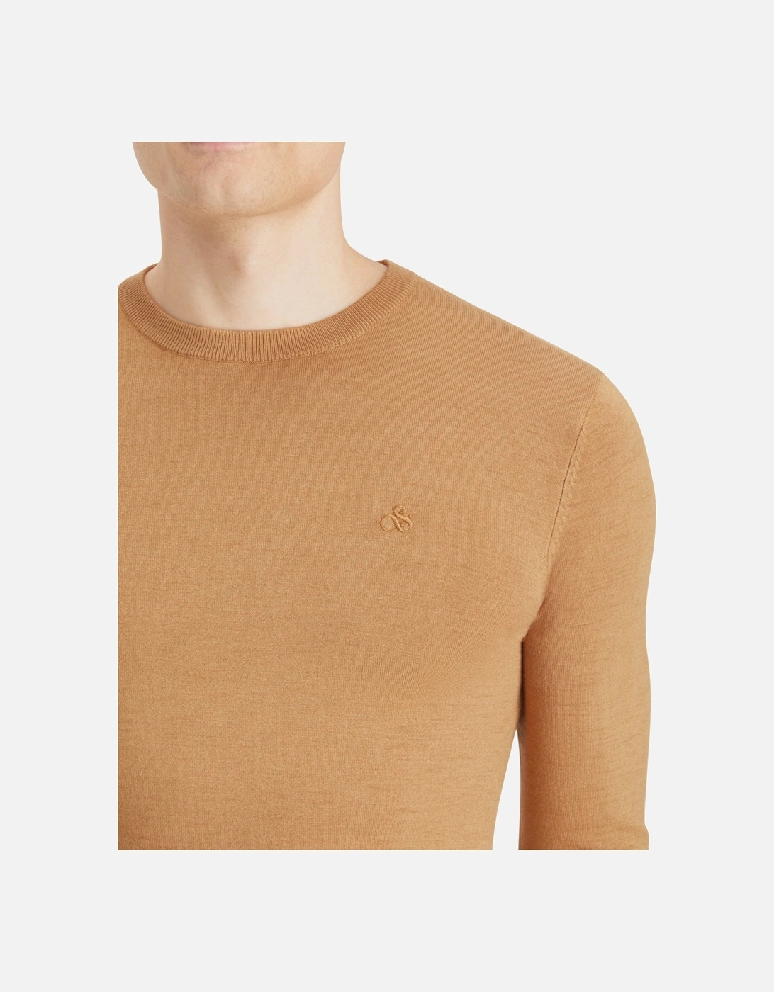 Viscose Pullover Crew Neck Light Camel
