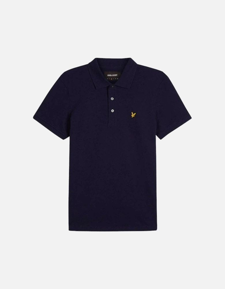 Organic Mens Plain Polo Shirt Regular Fit Navy