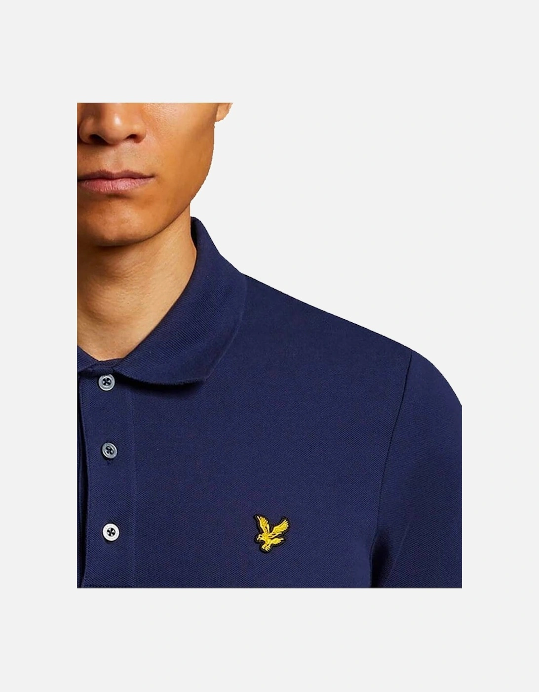 Organic Mens Plain Polo Shirt Regular Fit Navy