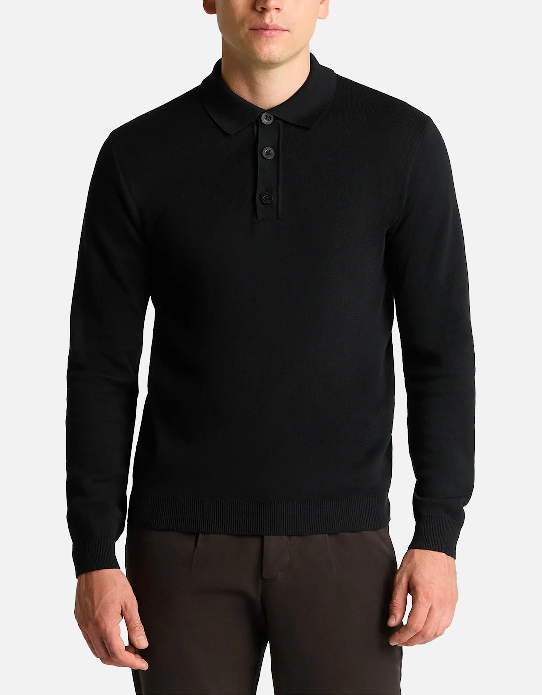 Long Sleeve Polo Sweater Black, 4 of 3
