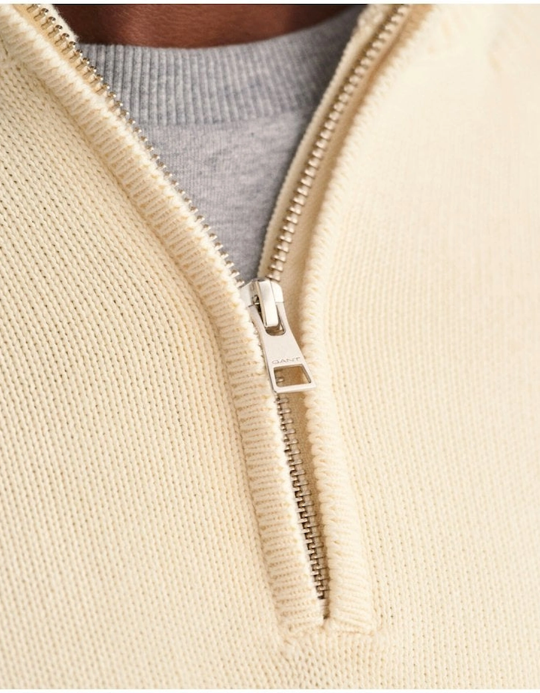 Casual Cotton Halfzip Cream