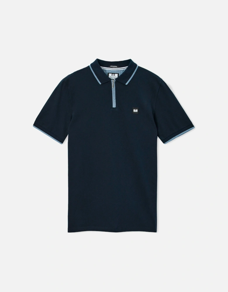 Monti Zip Polo With Parachute Det Navy/blue Shadow