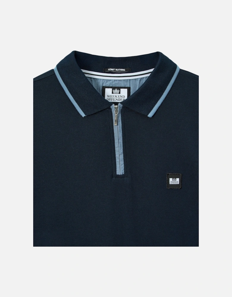 Monti Zip Polo With Parachute Det Navy/blue Shadow