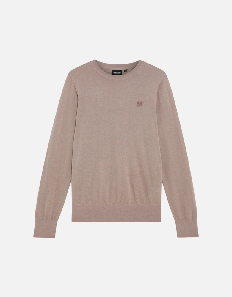 Lyle & Scott Tonal Eagle Merino Crew Neck Jumper Cinder