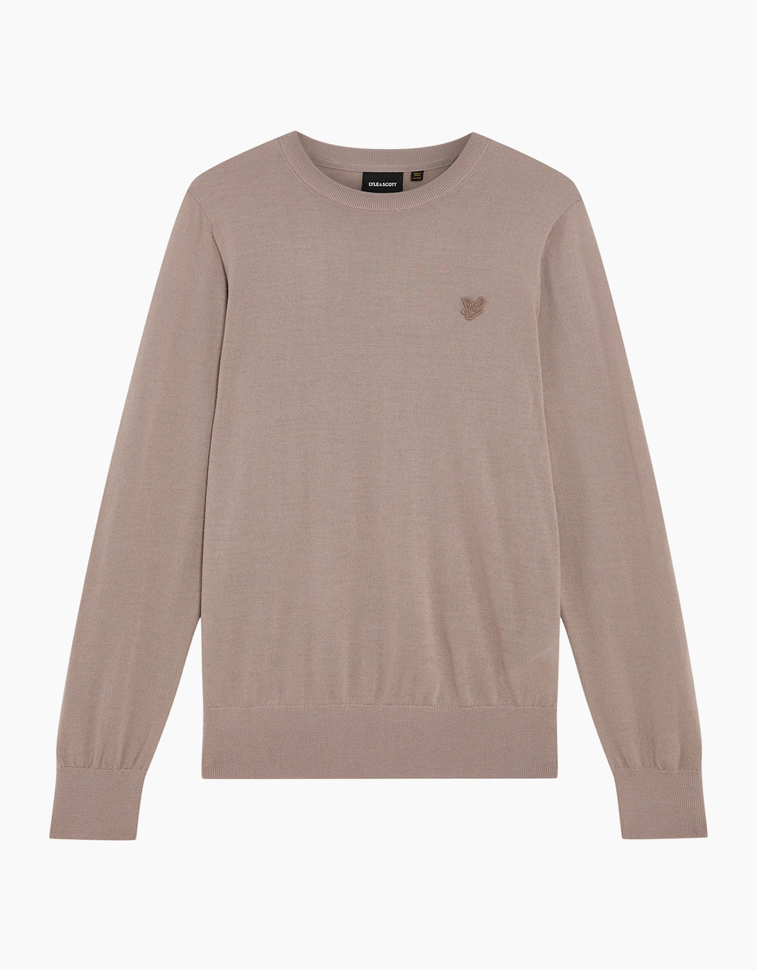 Lyle And Scott Men's Tan Lyle & Scott Tonal Eagle Merino Crew Neck Jumper Cinder  42 Xl