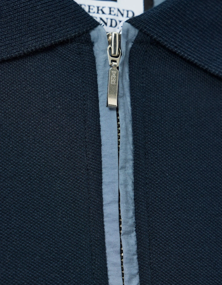 Monti Zip Polo With Parachute Det Navy/blue Shadow