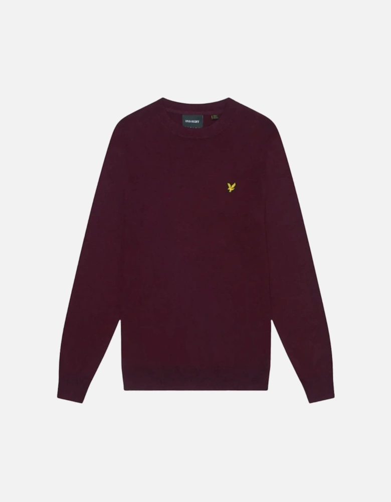 Lyle & scott Cotton Merino Crew Neck Jumper Burgundy