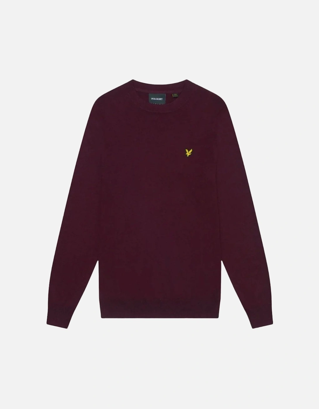 Lyle & scott Cotton Merino Crew Neck Jumper Burgundy, 2 of 1