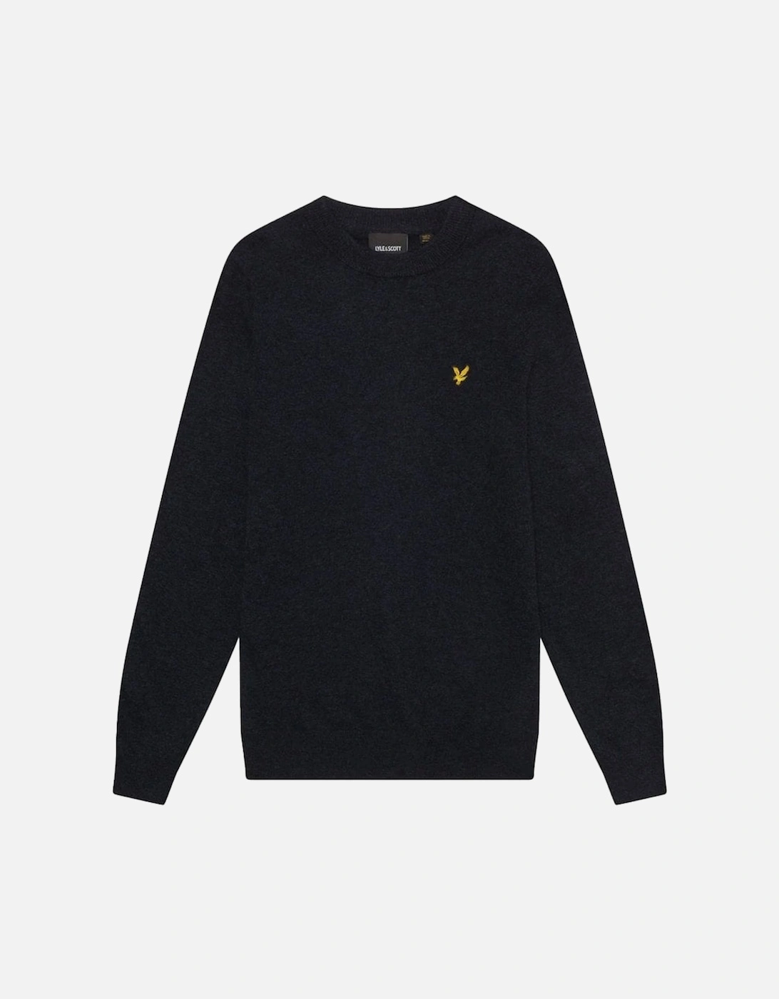 Lyle & Scott Lambswool Blend Crew Neck Jumper Dark Navy Marl, 2 of 1