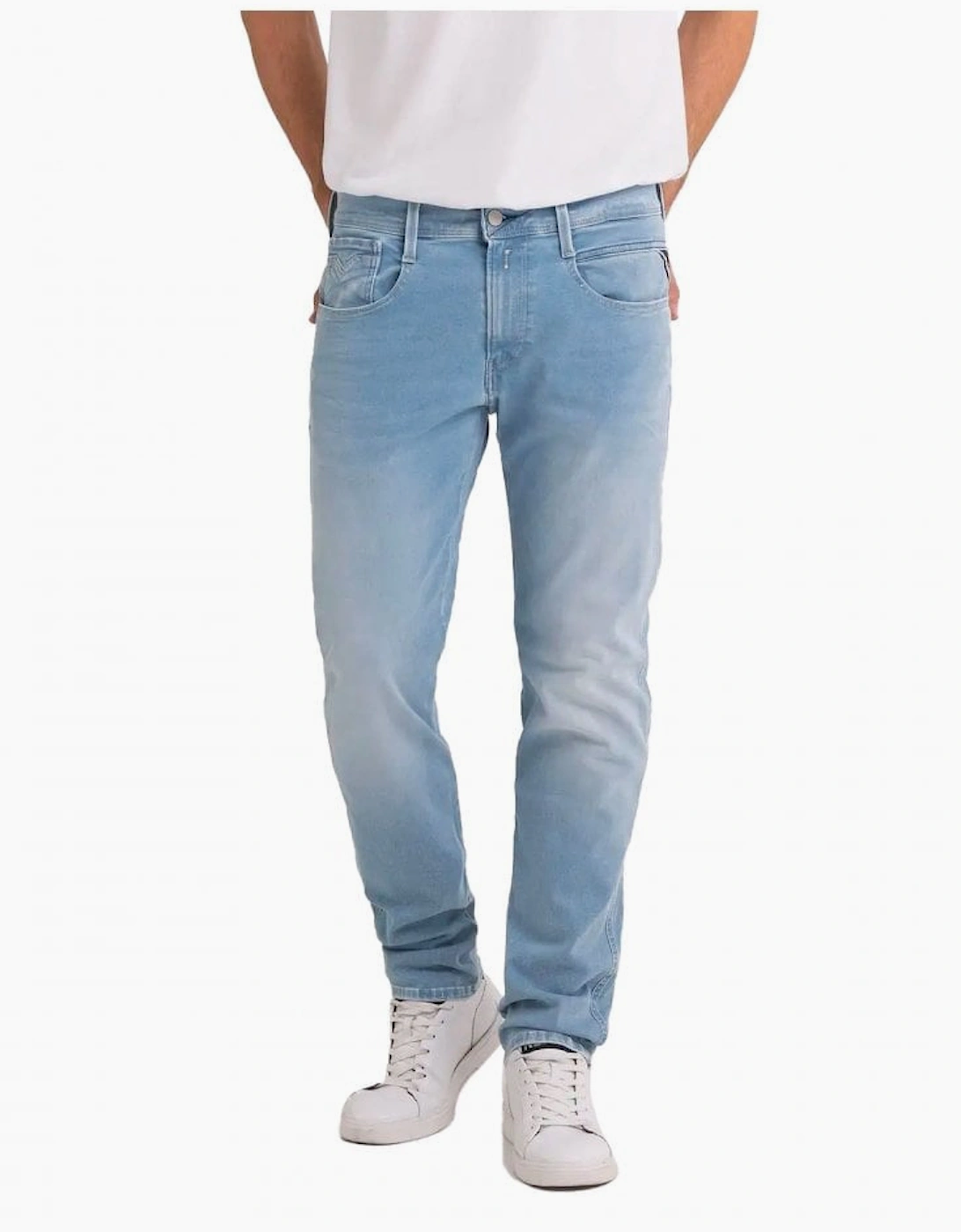 Replay Men's Blue Hyperflex Reused Anbass Slim Jean Washed  36/32 36W 32L